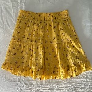 Yellow Floral Mini Skirt